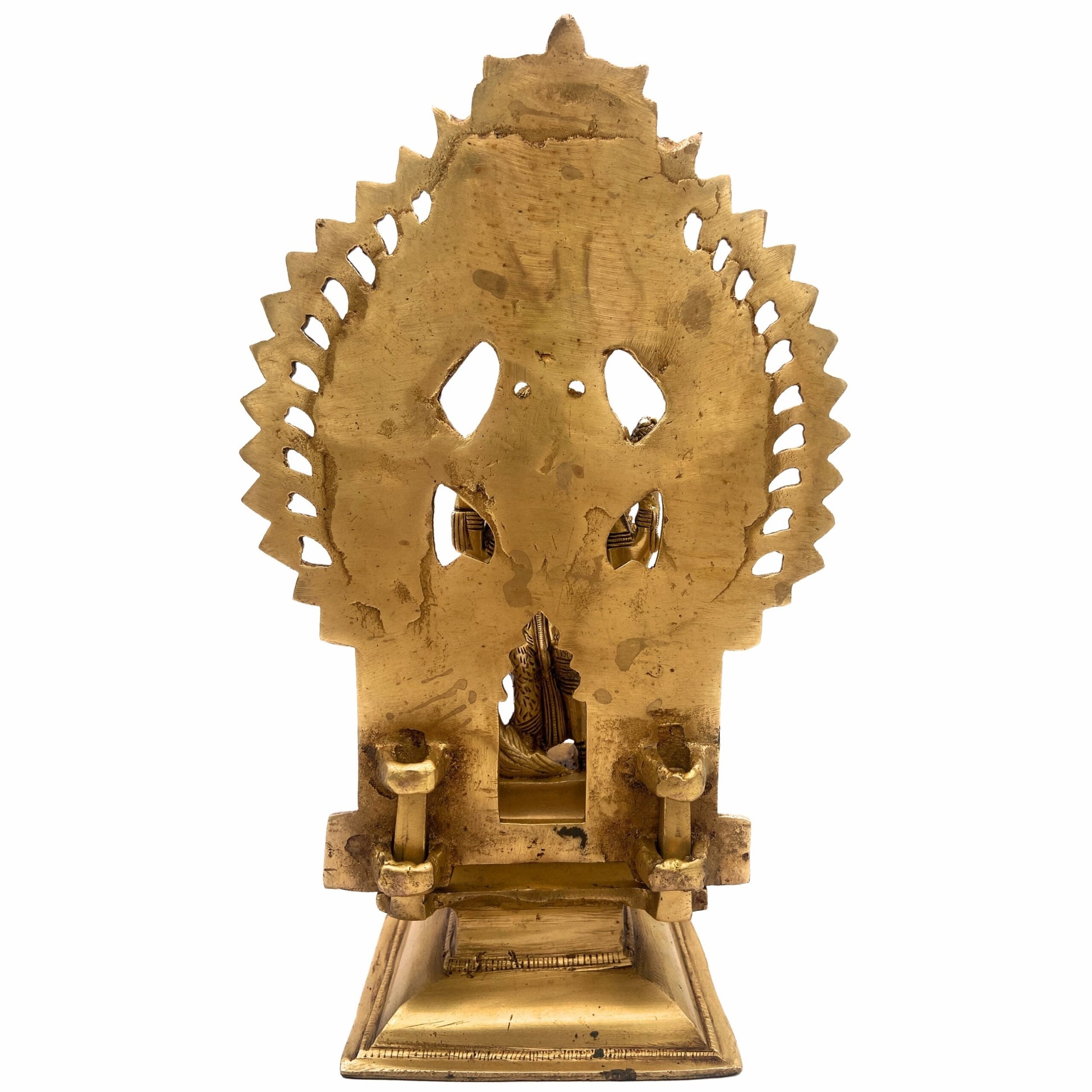 Brass Ardhanarishvara Idol, Divine Ardhnarishwar Statue, Shiv Parvati Murti, Lord Shiva Parvathi Silai, Ardhanarishvara with Prabhavali, Gold, 11.5 Inch, 1 Piece