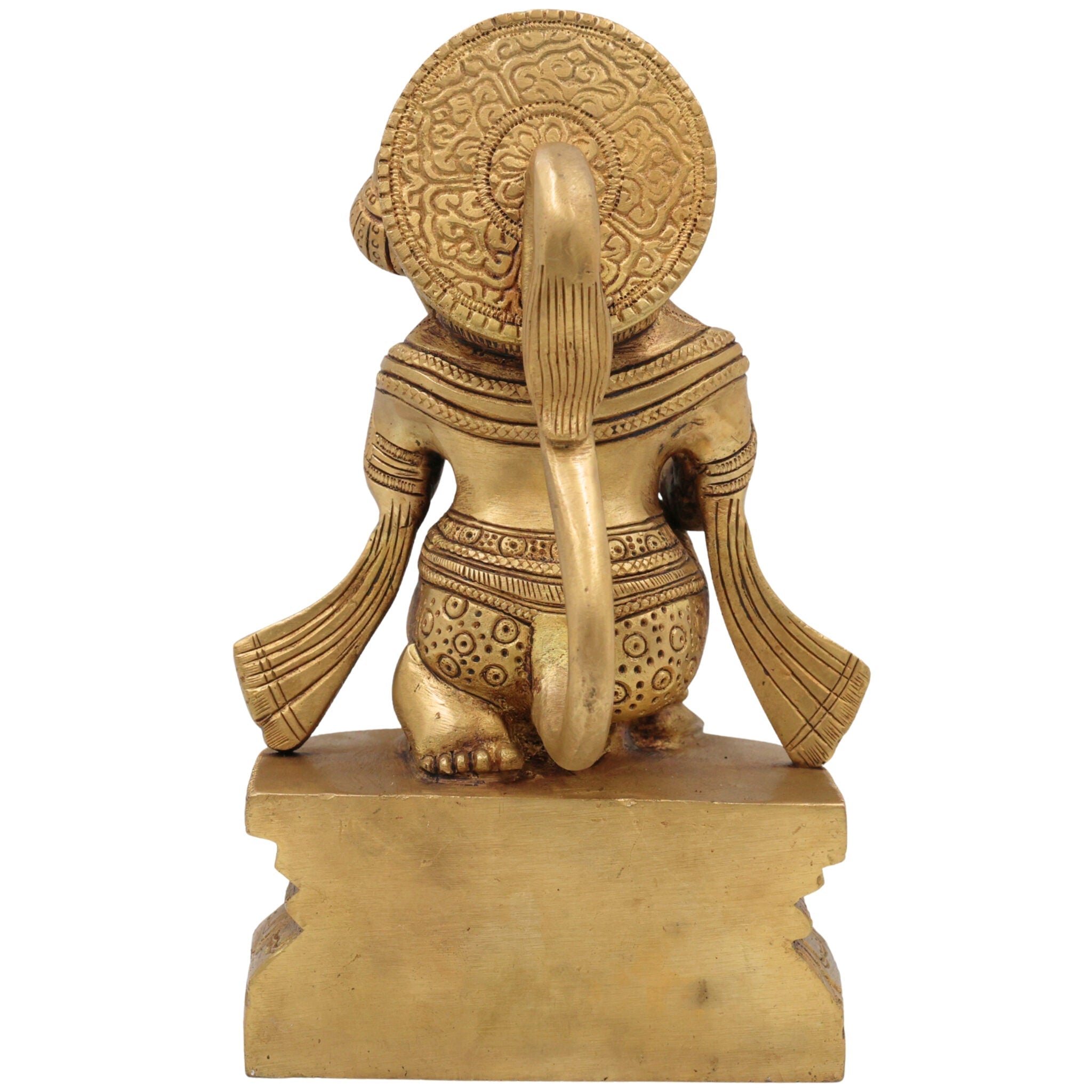 Handcrafted Brass Hanuman Idol – Maruti, Bajrang Bali, Anjaneya, Pavanputra, Mahavira Murti for Home Temple, Puja & Gifts,Gold, 8 Inch, 1 Piece