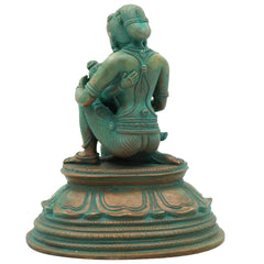 Bronze Yashoda with Krishna Feeding Mother Idol –Panchaloha Statue, Handmade Chola Art Annapurneshwari Murti for Home Temple & Spiritual Gifting,Brown, 7 Inch, 1 Piece