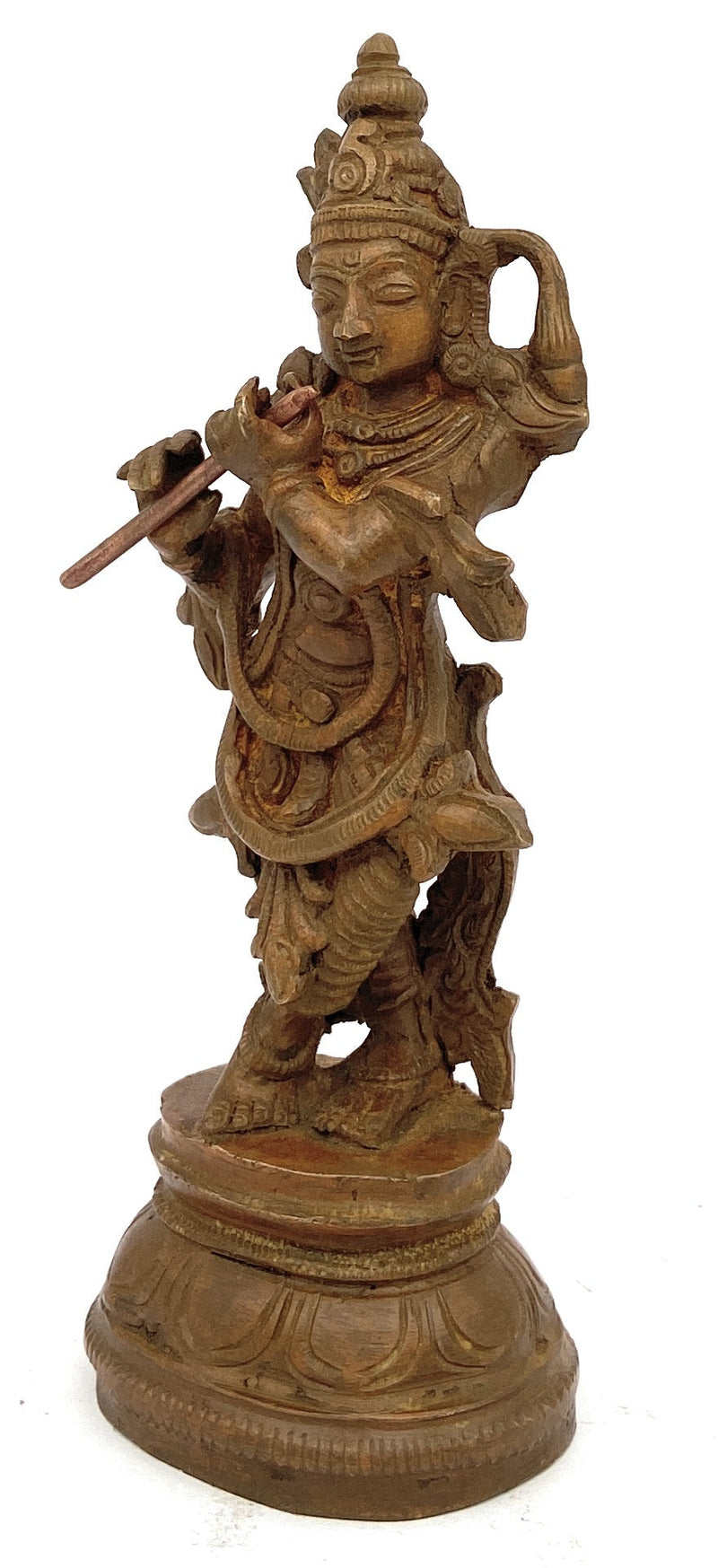 Handcrafted Bronze Panchaloha Lord Krishna Idol – Chola Art Gopal, Govinda, Kanhaiya, Kanha, Banke Bihari, Bal Gopal, Venu Gopal Temple Statue for Home & Pooja,Brown, 6 Inch, 1 Piece