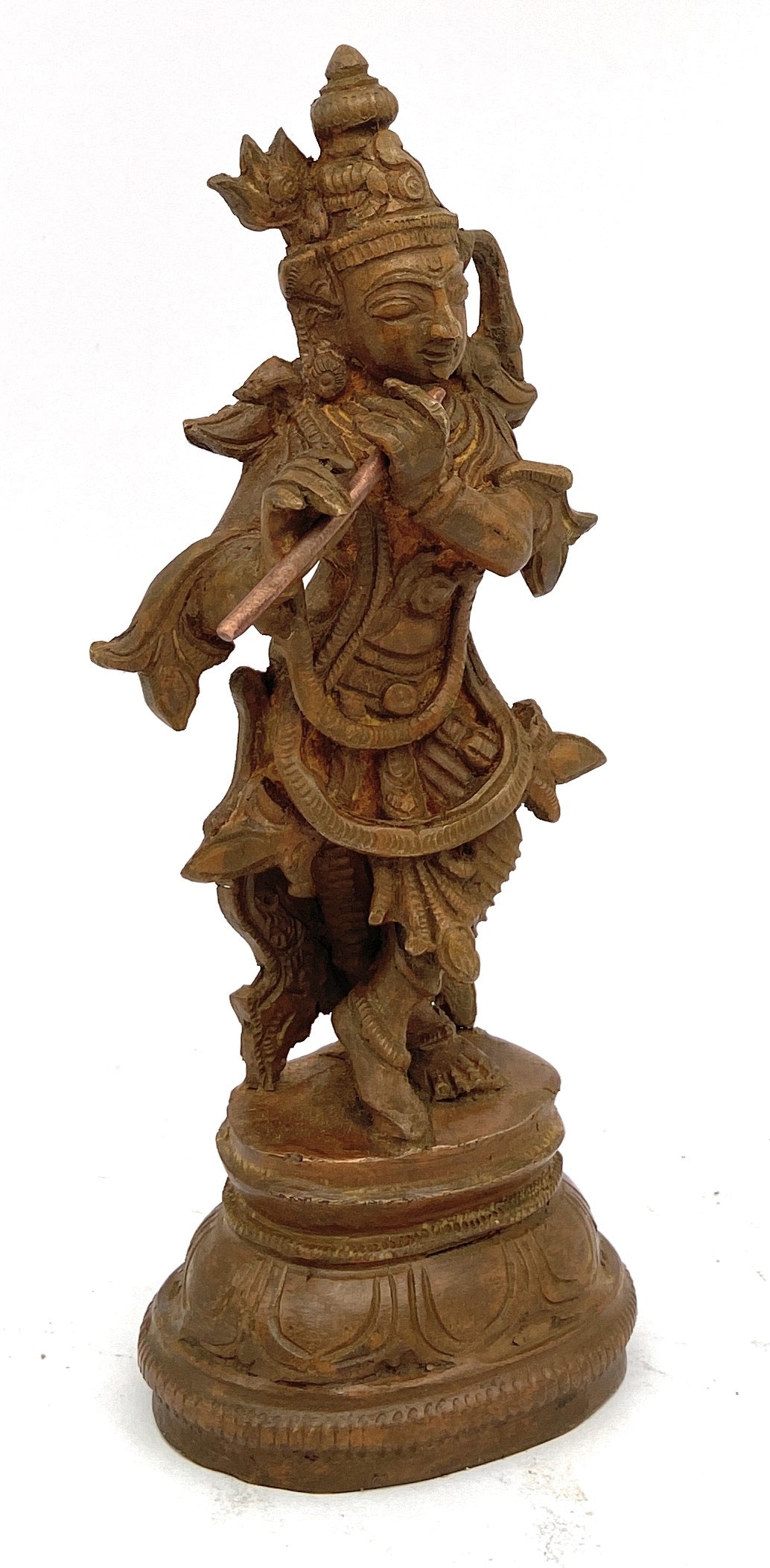 Handcrafted Bronze Panchaloha Lord Krishna Idol – Chola Art Gopal, Govinda, Kanhaiya, Kanha, Banke Bihari, Bal Gopal, Venu Gopal Temple Statue for Home & Pooja,Brown, 6 Inch, 1 Piece