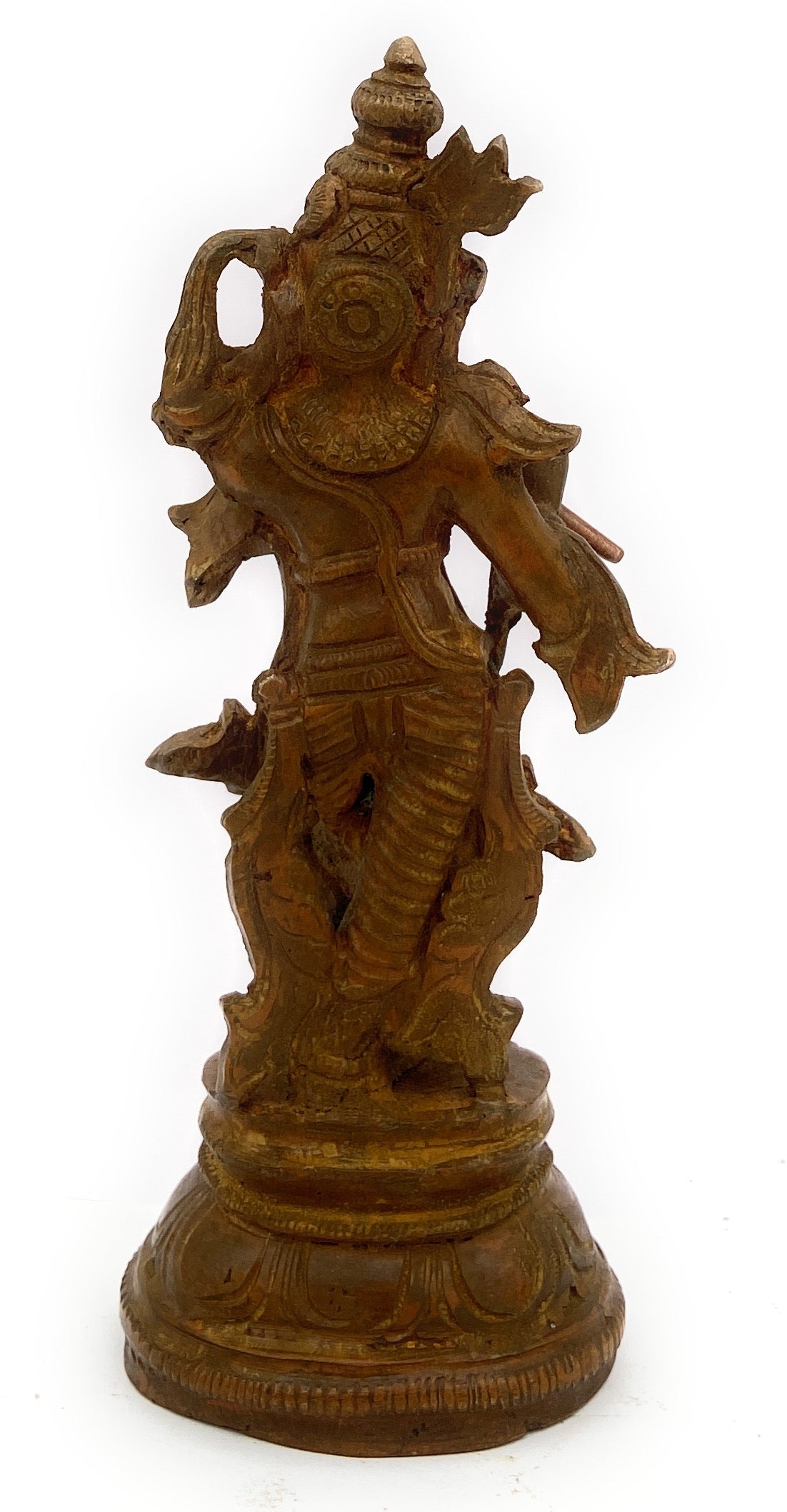 Handcrafted Bronze Panchaloha Lord Krishna Idol – Chola Art Gopal, Govinda, Kanhaiya, Kanha, Banke Bihari, Bal Gopal, Venu Gopal Temple Statue for Home & Pooja,Brown, 6 Inch, 1 Piece