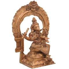Handmade Panchaloha Bronze Varahi Amman | Chola Art Varahi Devi | South Indian Temple Varahi Mata / Varahi Shakti / Varahi Ammavaru Idol,Brown, 9.5 Inch, 1 Piece