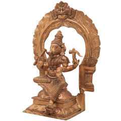 Handmade Panchaloha Bronze Varahi Amman | Chola Art Varahi Devi | South Indian Temple Varahi Mata / Varahi Shakti / Varahi Ammavaru Idol,Brown, 9.5 Inch, 1 Piece