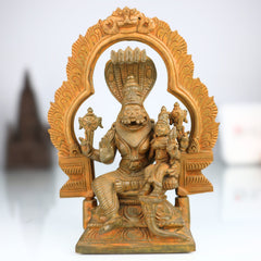Handcrafted Bronze Panchaloha Lakshmi Narasimha Swamy Idol – Yoga Narasimha, Ugra Narasimha, Sri Narasimha Murti for Temple & Home Decor,Brown, 7.5 Inch, 1 Piece