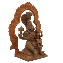 Handcrafted Bronze Panchaloha Lakshmi Narasimha Swamy Idol – Yoga Narasimha, Ugra Narasimha, Sri Narasimha Murti for Temple & Home Decor,Brown, 7.5 Inch, 1 Piece