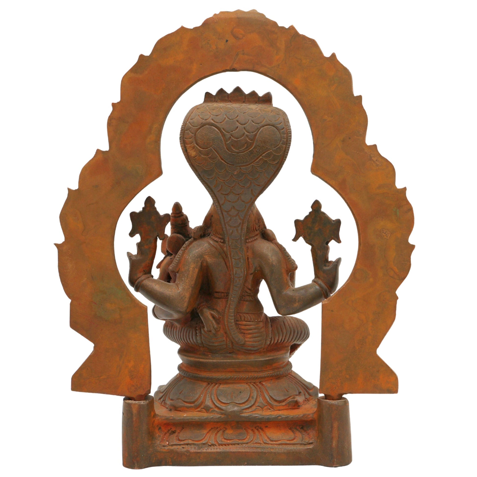 Handcrafted Bronze Panchaloha Lakshmi Narasimha Swamy Idol – Yoga Narasimha, Ugra Narasimha, Sri Narasimha Murti for Temple & Home Decor,Brown, 7.5 Inch, 1 Piece