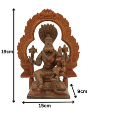 Handcrafted Bronze Panchaloha Lakshmi Narasimha Swamy Idol – Yoga Narasimha, Ugra Narasimha, Sri Narasimha Murti for Temple & Home Decor,Brown, 7.5 Inch, 1 Piece