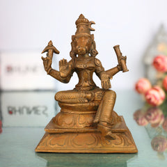 Handcrafted Bronze Panchaloha Varahi Devi Idol – Chola Art Varahi Amman | Ashta Matrika Barahi Mata Temple Sculpture,Brown, 6 Inch, 1 Piece