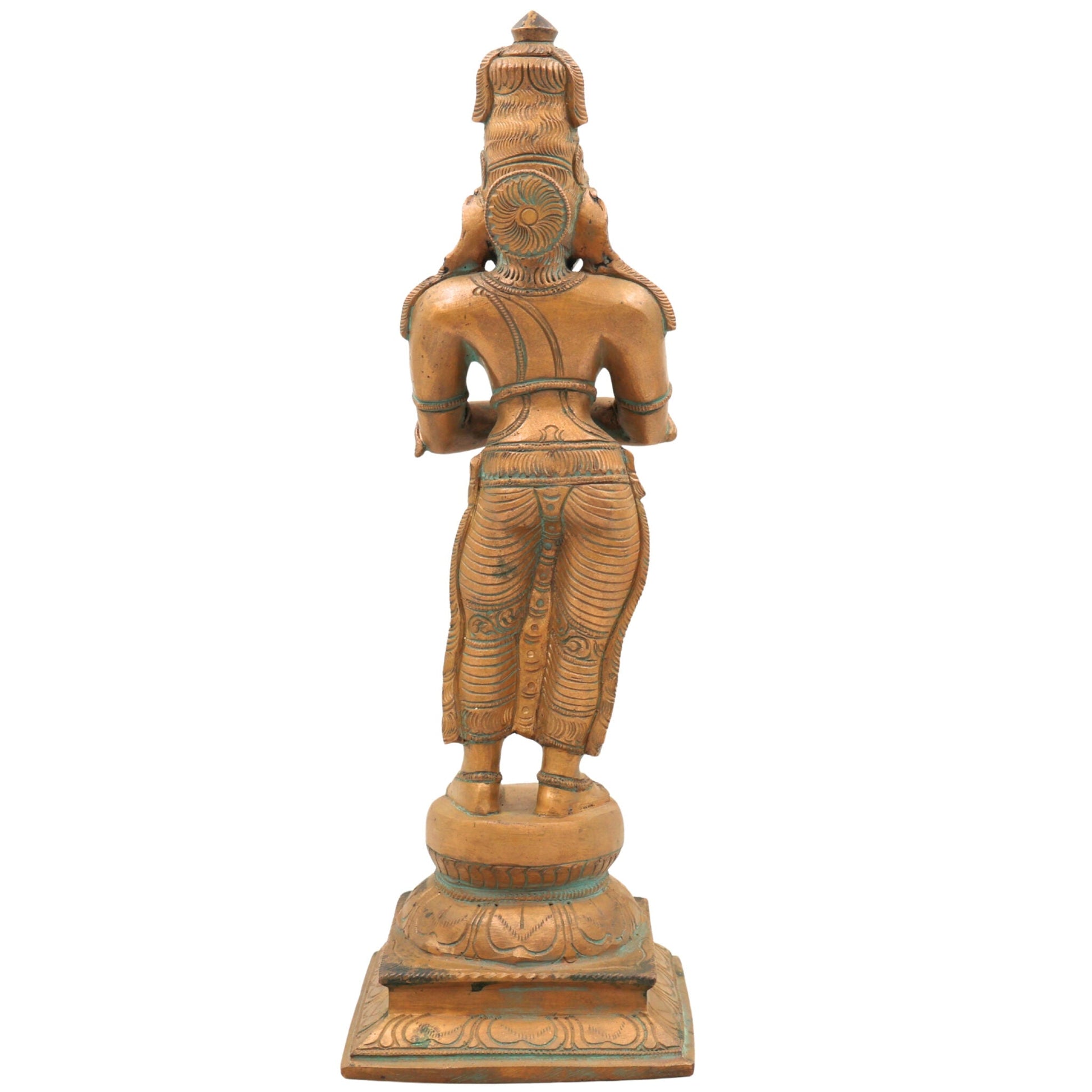 Handcrafted Bronze Sundaran Murugan Idol | Panchaloha Lord Kartikeya Skanda Subramanya Swamy Statue in Chola Art for Pooja, Temple & Home Decor,Brown, 13.5 Inch, 1 Piece