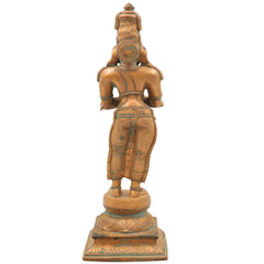 Handcrafted Bronze Sundaran Murugan Idol | Panchaloha Lord Kartikeya Skanda Subramanya Swamy Statue in Chola Art for Pooja, Temple & Home Decor,Brown, 13.5 Inch, 1 Piece