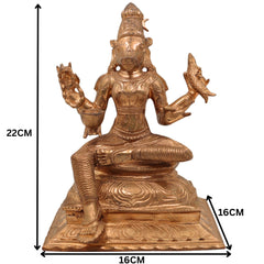 Handcrafted Bronze Varahi Devi Panchaloha Idol – Chola Art Varahi Amman, Ashta Matrika Varahi, Panchami Varahi, Temple Goddess Statue,Brown, 9 Inch, 1 Piece
