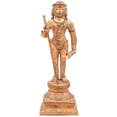 Handmade Swamimalai Murugan Idol in Bronze & Panchaloha, South Indian Subramanya/Kartikeya/Shanmukha Statue for Pooja & Home Temple,Brown, 6 Inch, 1 Piece