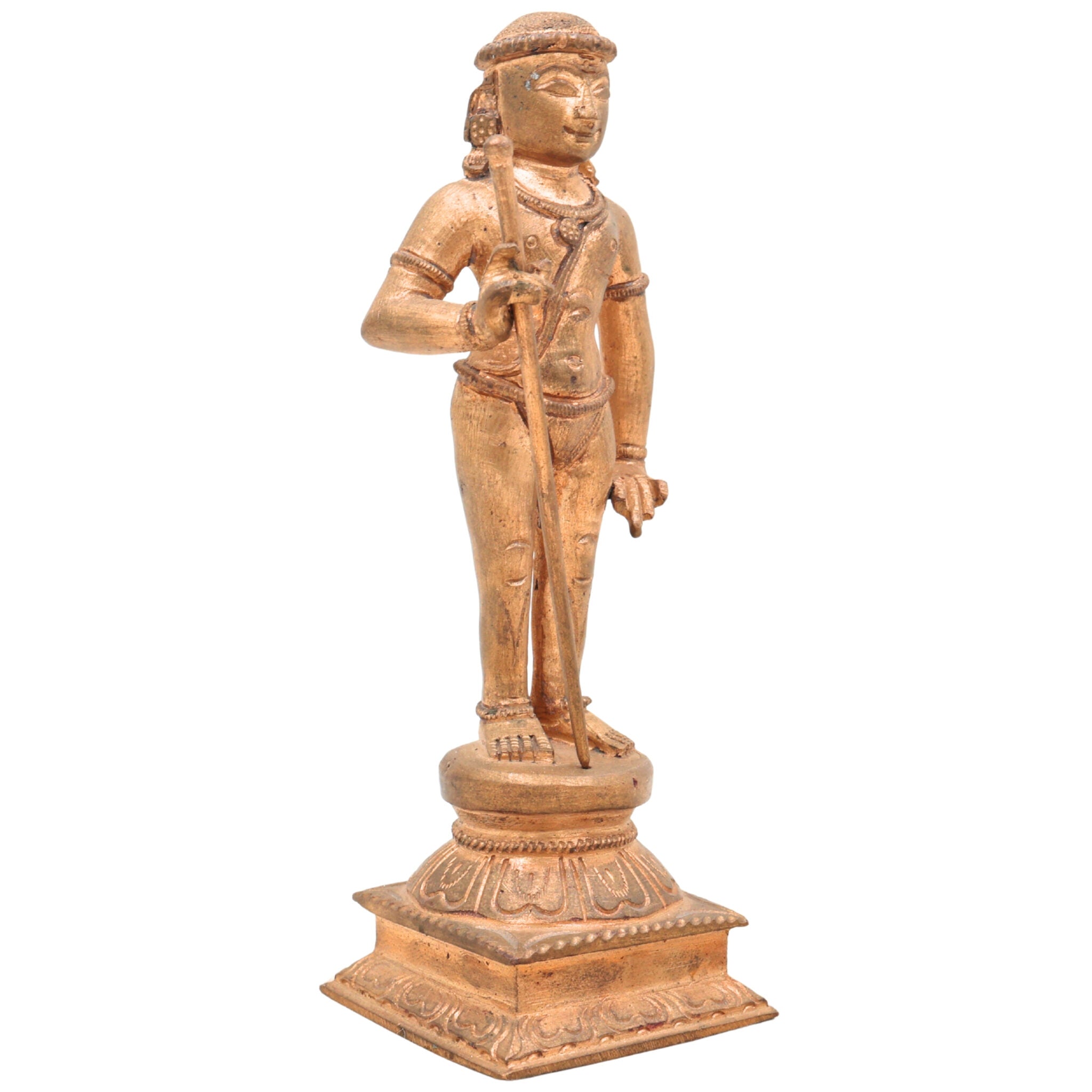 Handmade Swamimalai Murugan Idol in Bronze & Panchaloha, South Indian Subramanya/Kartikeya/Shanmukha Statue for Pooja & Home Temple,Brown, 6 Inch, 1 Piece