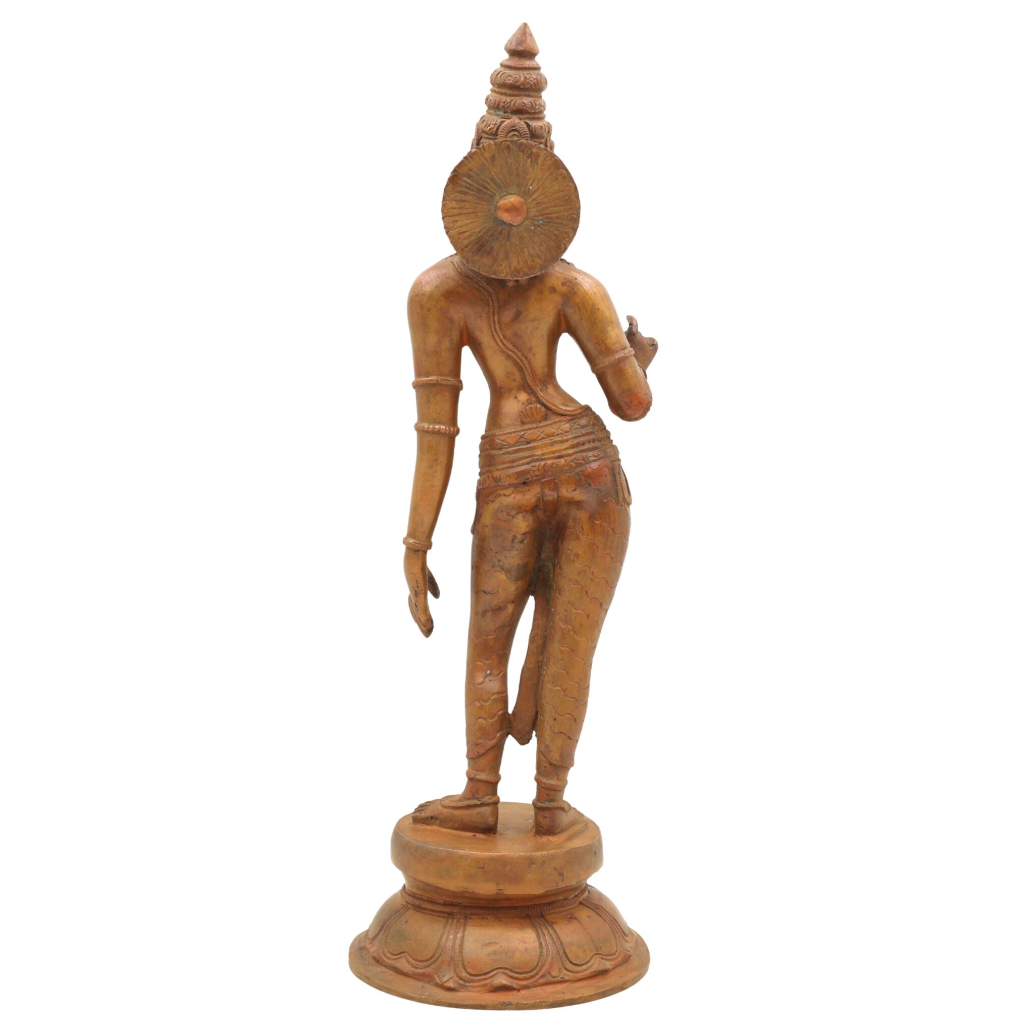Handmade Bronze Parvati Idol | Panchaloha Gauri Uma Mahadevi Statue | South Indian Chola Art Devi Sculpture for Home Temple Decor,Brown, 13 Inch, 1 Piece