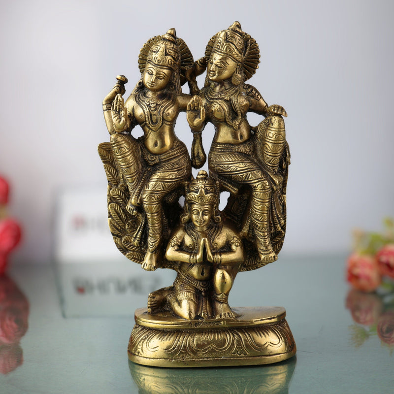 Brass Narayana Lakshmi Garuda Vahana Idol | Vishnu Lakshmi Garuda Murti | Narayana Lakshmi Garuda Vigraha | Pooja Statue & Home Decor, Gold, 8 Inch, 1 Piece
