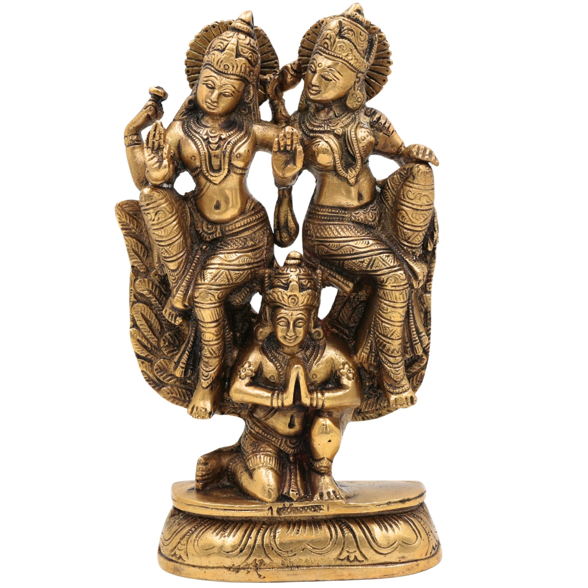 Brass Narayana Lakshmi Garuda Vahana Idol | Vishnu Lakshmi Garuda Murti | Narayana Lakshmi Garuda Vigraha | Pooja Statue & Home Decor, Gold, 8 Inch, 1 Piece