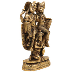 Brass Narayana Lakshmi Garuda Vahana Idol | Vishnu Lakshmi Garuda Murti | Narayana Lakshmi Garuda Vigraha | Pooja Statue & Home Decor, Gold, 8 Inch, 1 Piece
