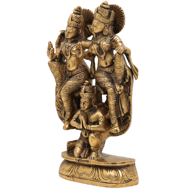 Brass Narayana Lakshmi Garuda Vahana Idol | Vishnu Lakshmi Garuda Murti | Narayana Lakshmi Garuda Vigraha | Pooja Statue & Home Decor, Gold, 8 Inch, 1 Piece