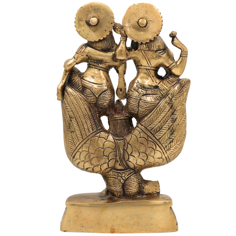 Brass Narayana Lakshmi Garuda Vahana Idol | Vishnu Lakshmi Garuda Murti | Narayana Lakshmi Garuda Vigraha | Pooja Statue & Home Decor, Gold, 8 Inch, 1 Piece