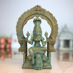 Handcrafted Bronze Panchaloha Mariamman Idol – South Indian Chola Art Maha Mariamman | Mariamma | Angalamman | Renuka Devi Temple Murti for Puja & Home Decor,Brown, 9 Inch, 1 Piece