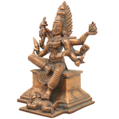 Handcrafted Bronze Panchaloha Mariamman Idol – Mari Amman / Mariamma / Maariamman Chola Art Temple Statue for Pooja, Home & Gifting,Brown, 5.5 Inch, 1 Piece