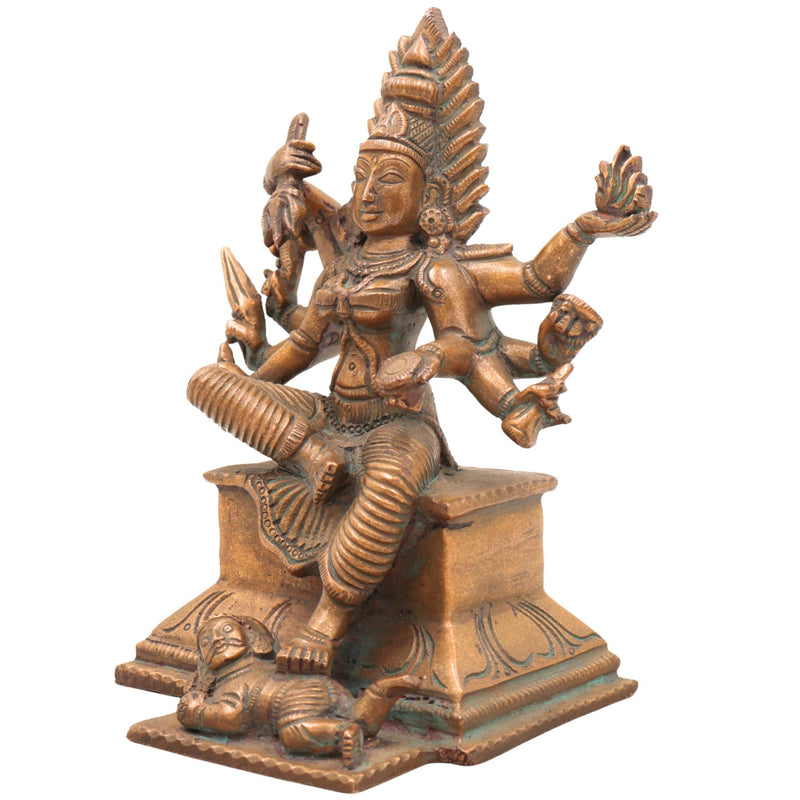 Handcrafted Bronze Panchaloha Mariamman Idol – Mari Amman / Mariamma / Maariamman Chola Art Temple Statue for Pooja, Home & Gifting,Brown, 5.5 Inch, 1 Piece