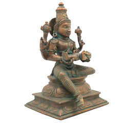 Bronze Vishnu with Prahlada Idol, Panchaloha Narayana Hari Murti, Chola Art Handmade South Indian Temple Sculpture,Brown, 9.5 Inch, 1 Piece