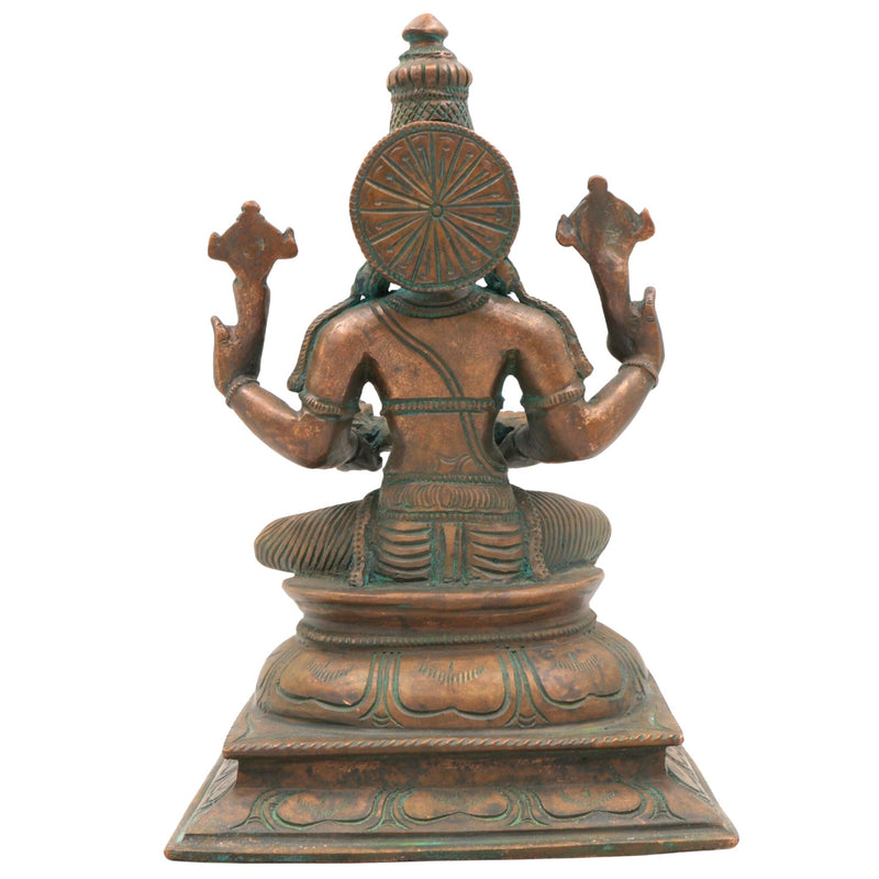 Bronze Vishnu with Prahlada Idol, Panchaloha Narayana Hari Murti, Chola Art Handmade South Indian Temple Sculpture,Brown, 9.5 Inch, 1 Piece