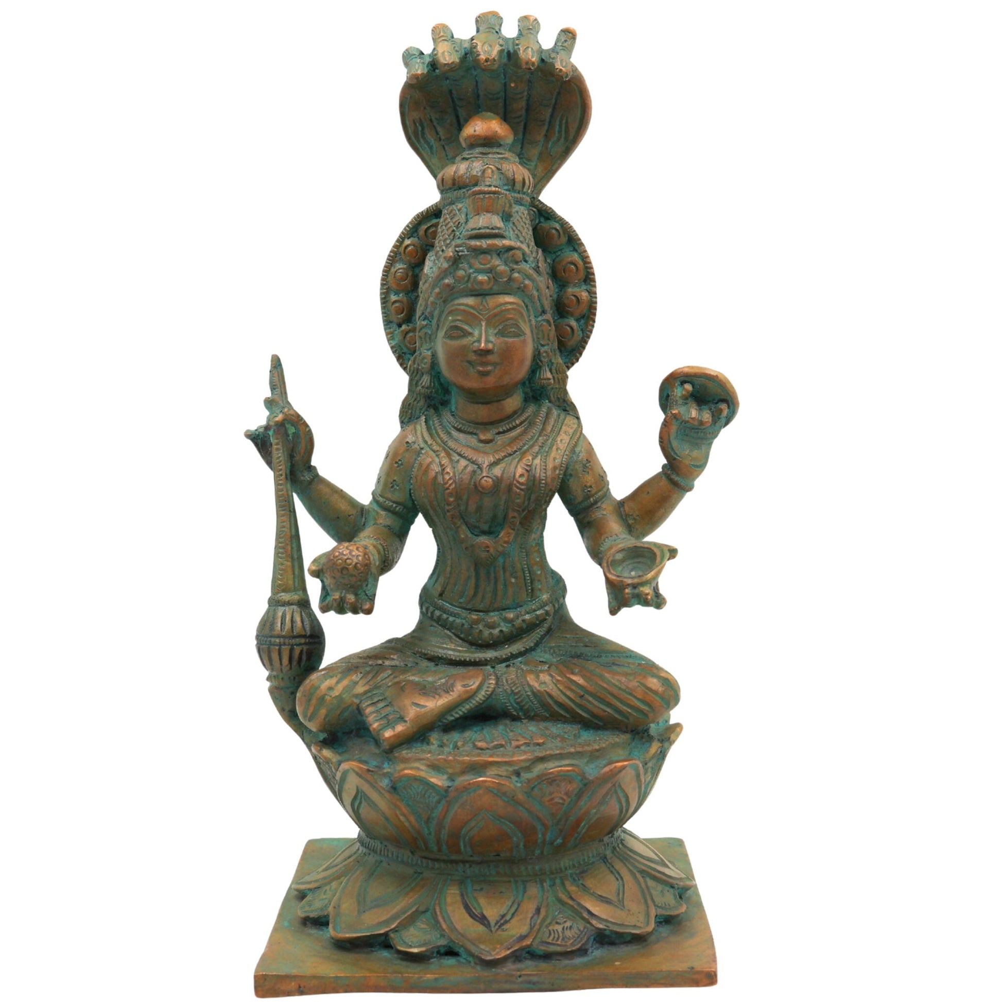 Handcrafted Bronze Panchaloha Mariamman Idol | Mariamma, Samayapuram Mariamman, Angalamman, Kula Deivam, Maha Mariamman Silai for Temple & Home Decor,Brown, 9 Inch, 1 Piece