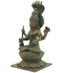 Handcrafted Bronze Panchaloha Mariamman Idol | Mariamma, Samayapuram Mariamman, Angalamman, Kula Deivam, Maha Mariamman Silai for Temple & Home Decor,Brown, 9 Inch, 1 Piece