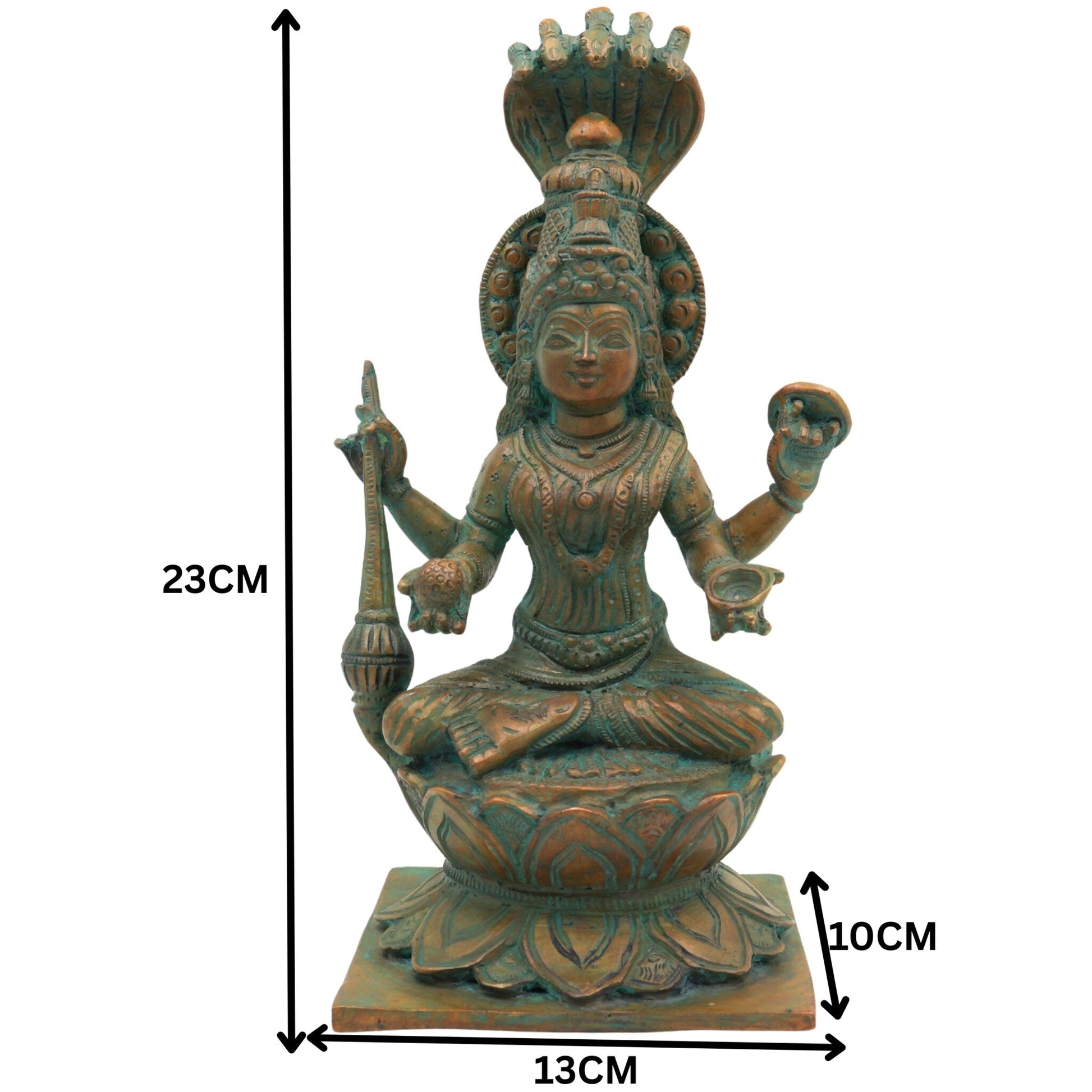 Handcrafted Bronze Panchaloha Mariamman Idol | Mariamma, Samayapuram Mariamman, Angalamman, Kula Deivam, Maha Mariamman Silai for Temple & Home Decor,Brown, 9 Inch, 1 Piece