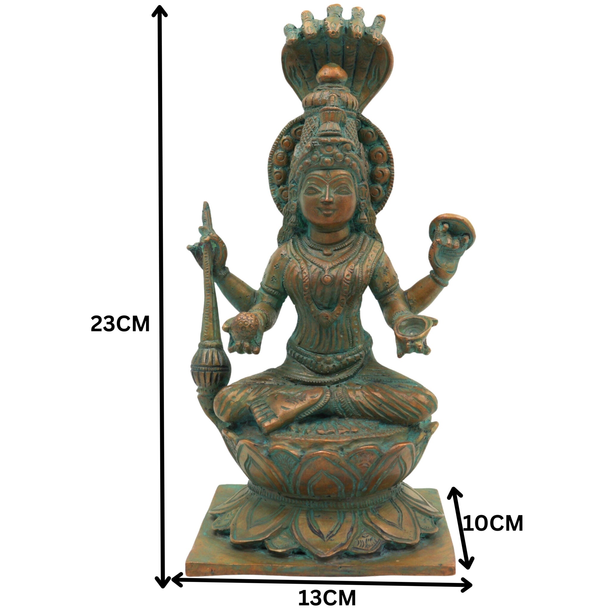 Handcrafted Bronze Panchaloha Mariamman Idol | Mariamma, Samayapuram Mariamman, Angalamman, Kula Deivam, Maha Mariamman Silai for Temple & Home Decor,Brown, 9 Inch, 1 Piece