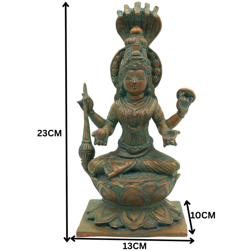 Handcrafted Bronze Panchaloha Mariamman Idol | Mariamma, Samayapuram Mariamman, Angalamman, Kula Deivam, Maha Mariamman Silai for Temple & Home Decor,Brown, 9 Inch, 1 Piece