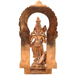 Handmade Panchaloha Karthikeya Murugan Idol | Handmade Panchaloha Karthikeya Murugan Idol | South Indian Lord Kumara Sculpture for Pooja & Decor,Brown, 11 Inch, 1 Piece