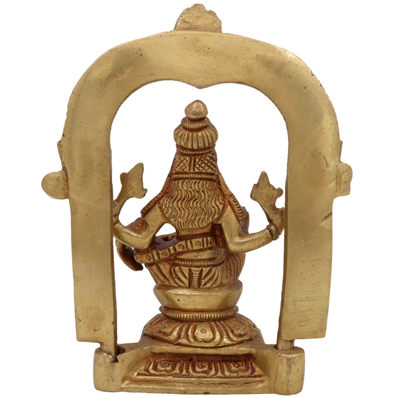 Brass Narasimha Swamy Idol, Lord Narasingha Murti, Yoga Narasimha Vigraha, Nrisimha Deva Statue for Pooja Room, Home, Temple & Office, Gold, 5 Inch, 1 Piece
