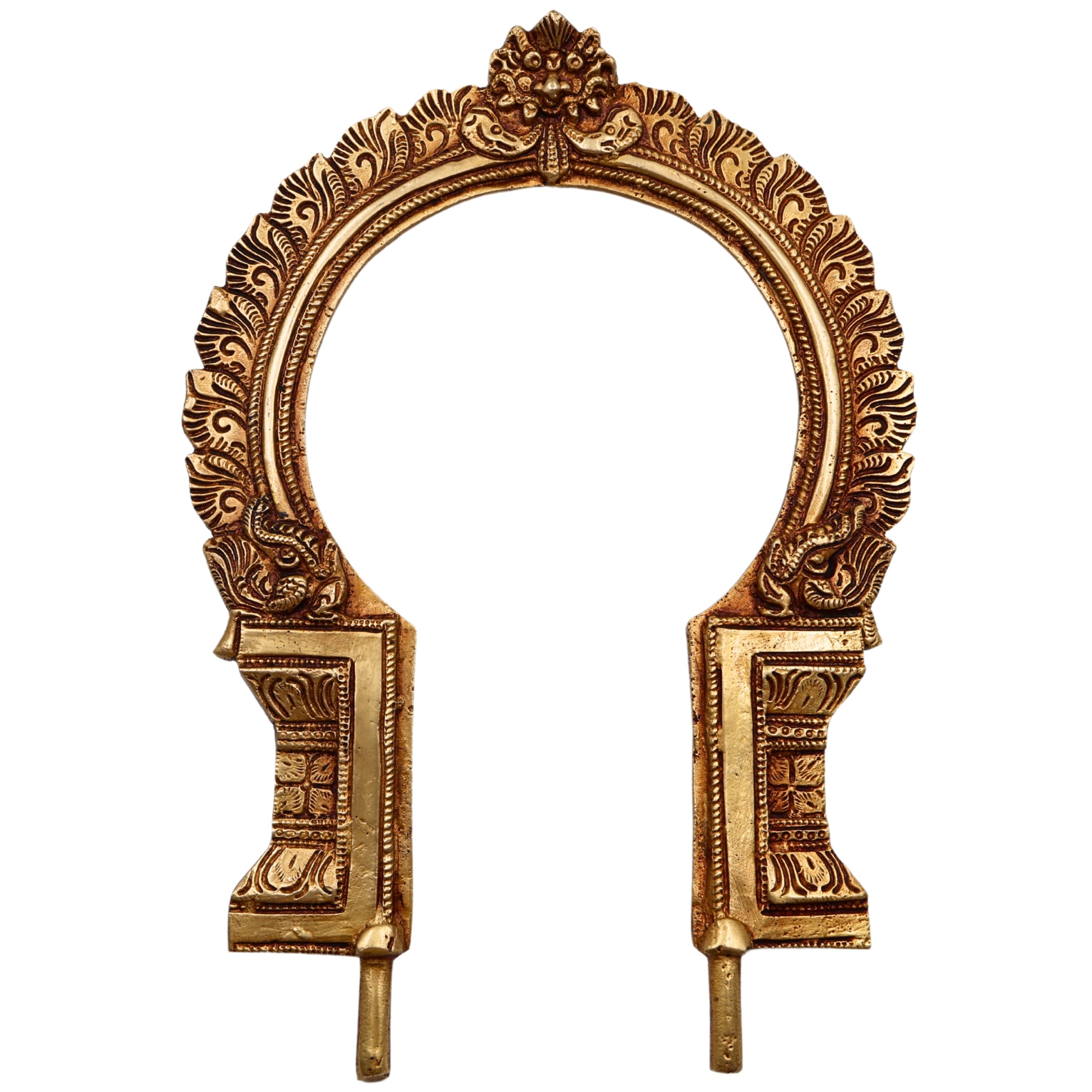 Bhunes Brass Traditional Prabhavali Frame – Arch Wall Hanging for Temple, Home Decor, Prabhawali for Deity, Prabhaval, Gold, 12 Inch, 1 Piece
