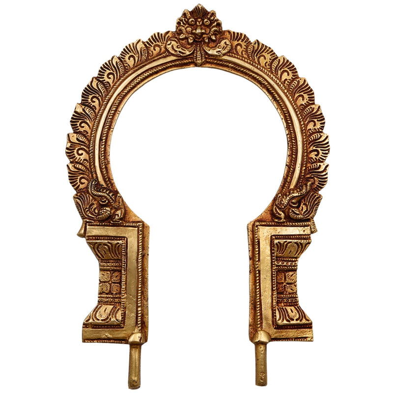 Bhunes Brass Traditional Prabhavali Frame – Arch Wall Hanging for Temple, Home Decor, Prabhawali for Deity, Prabhaval, Gold, 12 Inch, 1 Piece