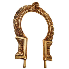 Bhunes Brass Traditional Prabhavali Frame – Arch Wall Hanging for Temple, Home Decor, Prabhawali for Deity, Prabhaval, Gold, 12 Inch, 1 Piece