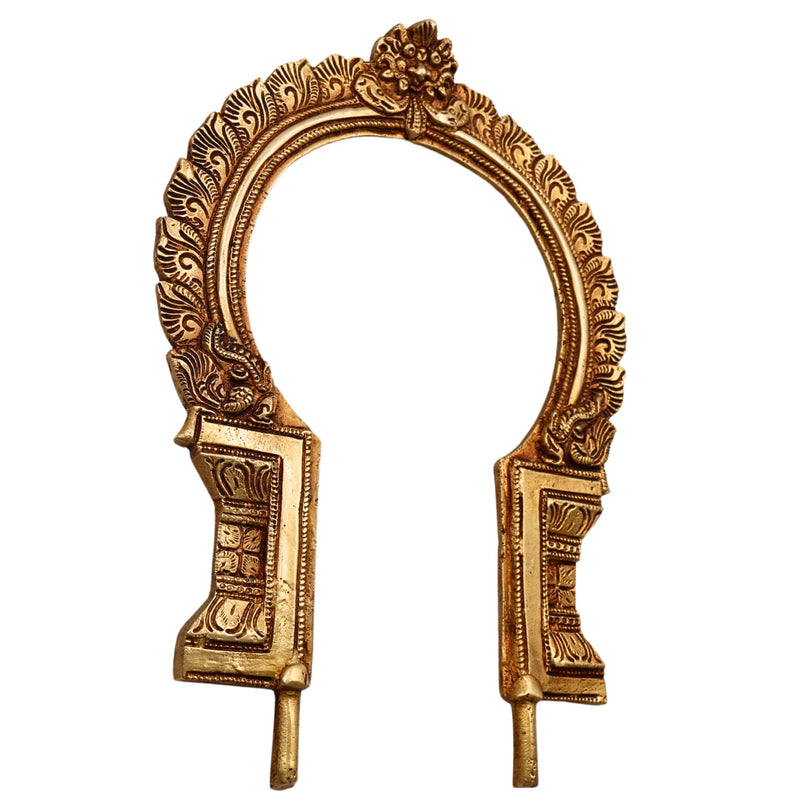 Bhunes Brass Traditional Prabhavali Frame – Arch Wall Hanging for Temple, Home Decor, Prabhawali for Deity, Prabhaval, Gold, 12 Inch, 1 Piece