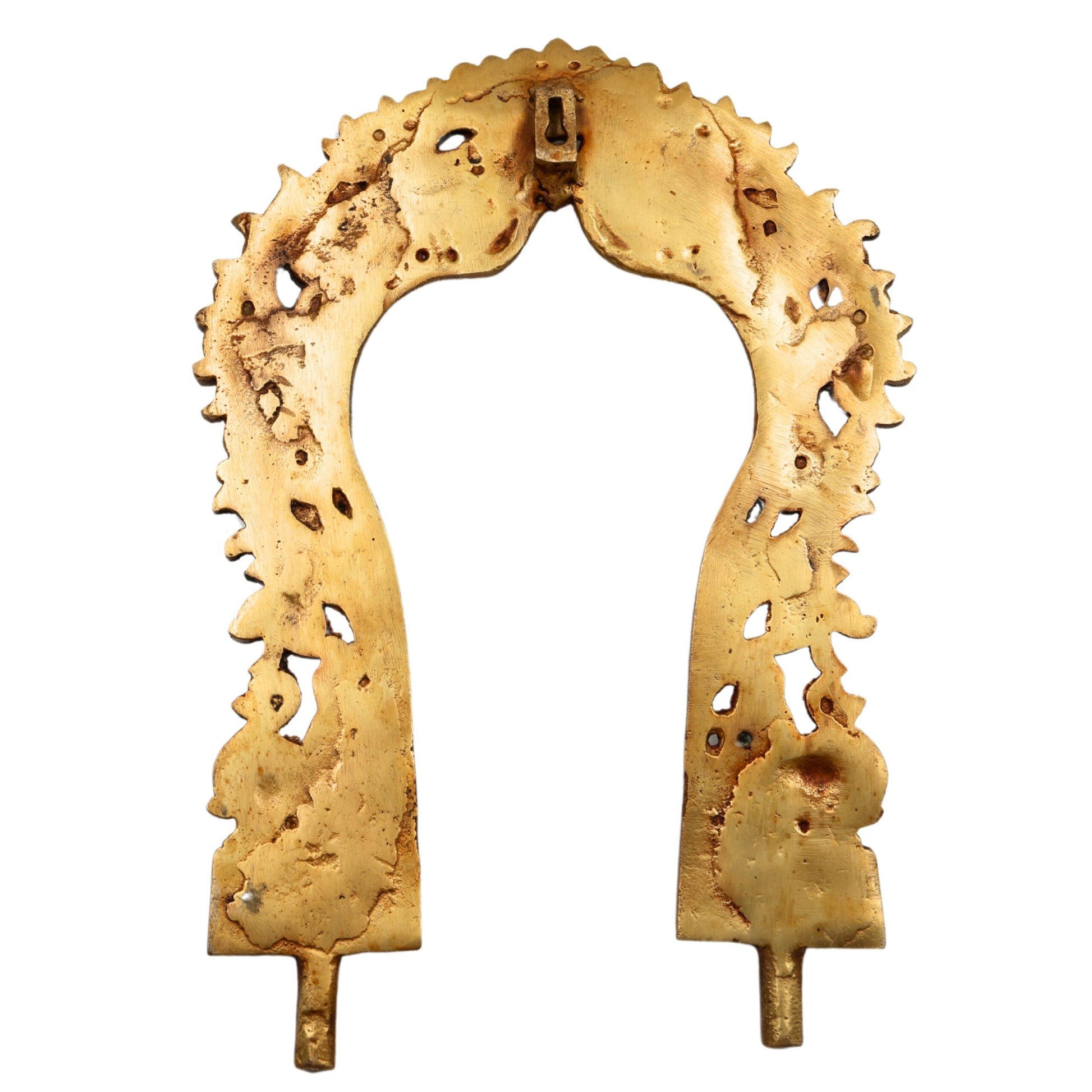 Bhunes Brass Prabhavali Arch Frame for Temple, God Idol Backdrop Wall Hanging | Prabhawali for Home Decor & Pooja Mandir | Traditional Prabhaval for Deity with Kirtimukha, Makara Torana & Tiruvasi, Gold, 12 Inch, 1 Piece