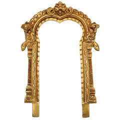 Brass Balaji Prabhavali Frame Arch Wall Hanging – Prabhawal for Temple, Home Decor & Deity Backdrop | Prabhavali for Pooja, Prabhaval for Idol Worship, Gold, 10.5 Inch, 1 Piece