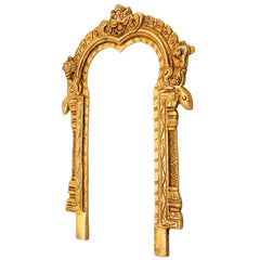 Brass Balaji Prabhavali Frame Arch Wall Hanging – Prabhawal for Temple, Home Decor & Deity Backdrop | Prabhavali for Pooja, Prabhaval for Idol Worship, Gold, 10.5 Inch, 1 Piece