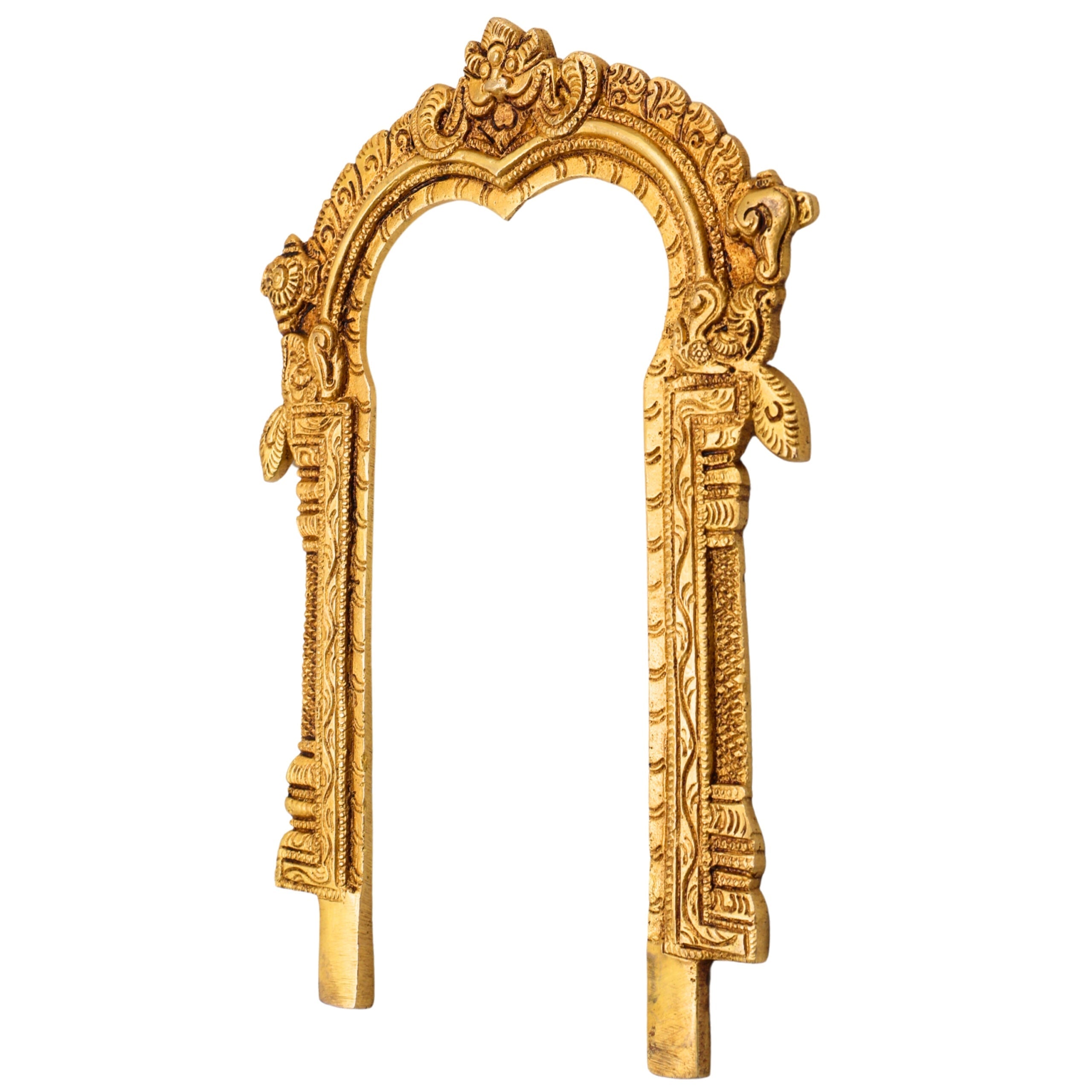 Brass Balaji Prabhavali Frame Arch Wall Hanging – Prabhawal for Temple, Home Decor & Deity Backdrop | Prabhavali for Pooja, Prabhaval for Idol Worship, Gold, 10.5 Inch, 1 Piece