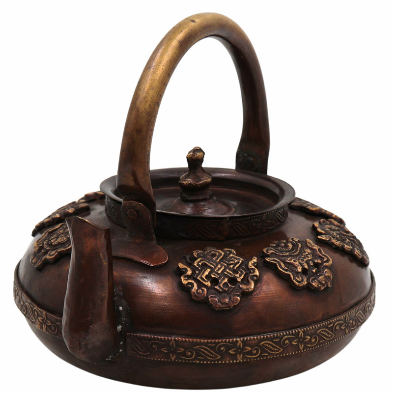 Brass Kettle Surai Idol, Peetal Pital Pittal Tea Coffee Pot, Traditional Water Jug Samovar Urn Carafe, Handmade Velli Aluminiyam Tambra Pittal Decorative Vessel,Brown, 3 Inch, 1 Piece