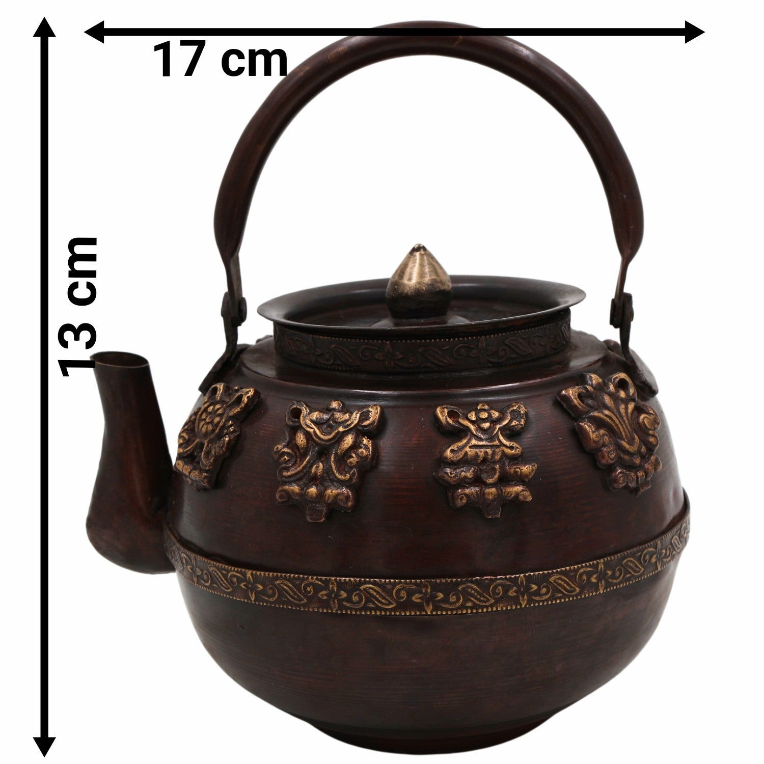 Brass Handmade Kettle Idol, Surai, Tea & Coffee Container, Traditional Indian Brass Pooja Murti, Decorative Brass Sculpture, Home & Temple Decor,Brown, 5 Inch, 1 Piece