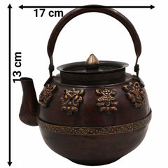 Brass Handmade Kettle Idol, Surai, Tea & Coffee Container, Traditional Indian Brass Pooja Murti, Decorative Brass Sculpture, Home & Temple Decor,Brown, 5 Inch, 1 Piece