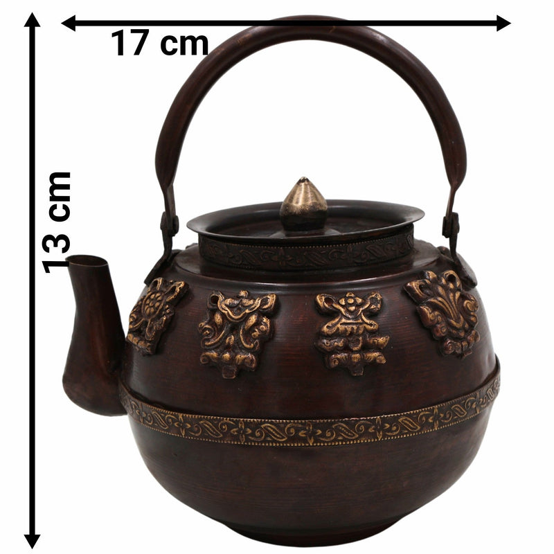 Brass Handmade Kettle Idol, Surai, Tea & Coffee Container, Traditional Indian Brass Pooja Murti, Decorative Brass Sculpture, Home & Temple Decor,Brown, 5 Inch, 1 Piece