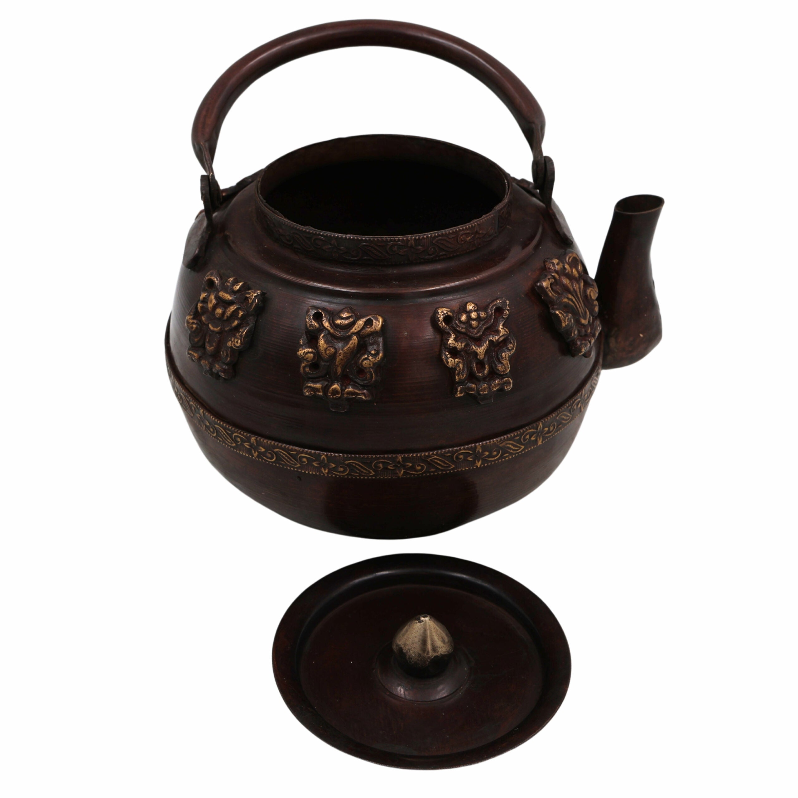 Brass Handmade Kettle Idol, Surai, Tea & Coffee Container, Traditional Indian Brass Pooja Murti, Decorative Brass Sculpture, Home & Temple Decor,Brown, 5 Inch, 1 Piece