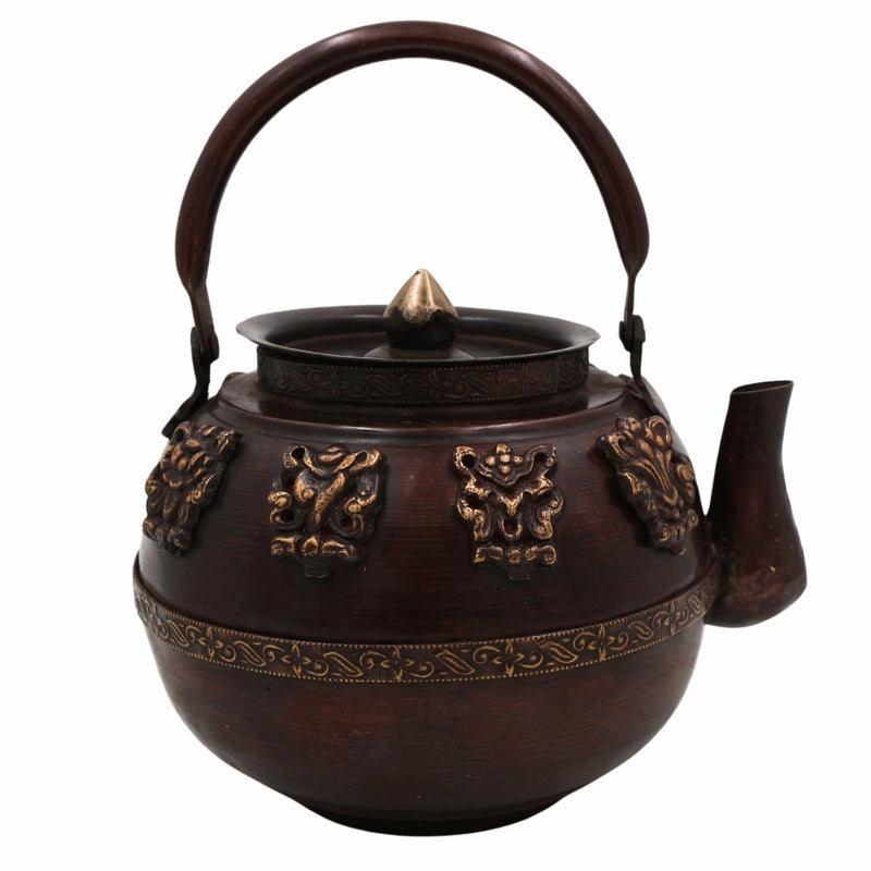 Brass Handmade Kettle Idol, Surai, Tea & Coffee Container, Traditional Indian Brass Pooja Murti, Decorative Brass Sculpture, Home & Temple Decor,Brown, 5 Inch, 1 Piece